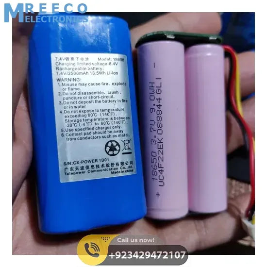 Stock Lot Rechargeable 2000mAh 7.4V Li-ion Battery Pack for Arduino Robots - Back View