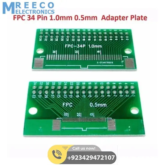 FPC FFC 34 Pin 1.0mm 0.5mm Pitch Adapter Plate Connector PCB Board SMD Converter - Front View