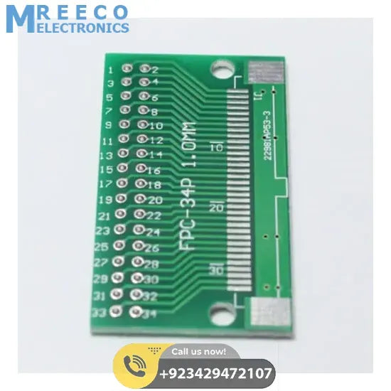 FPC FFC 34 Pin 1.0mm 0.5mm Pitch Adapter Plate Connector PCB Board SMD Converter - Back View
