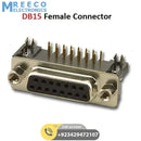 DB15 Female Right Angle Connector 0.318 DB 15SR PCB Mounting 15 Pin 2 Rows Connector - Front View
