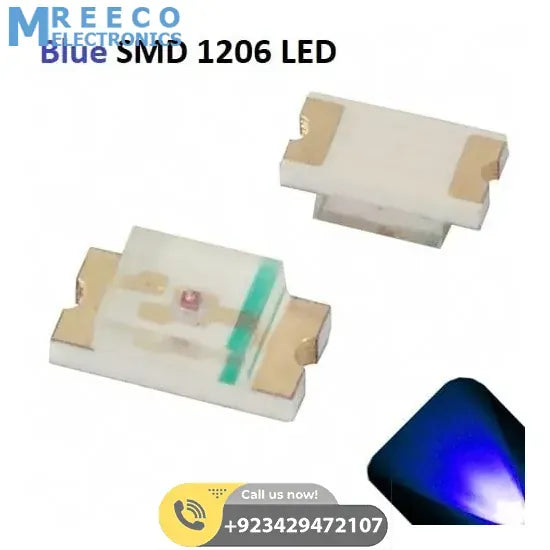 Blue SMD 1206 LED Super Bright Light Emitting Diode - Front View