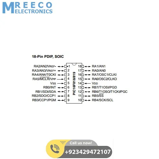 PIC16F819 microcontroller in Pakistan - Back View