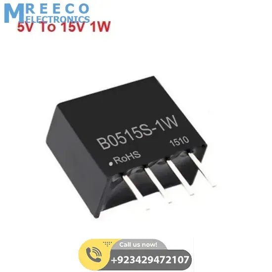 Discontinued 5V To 15V 1W DC-DC Boost Converter Isolated Power Module B0515S-1W - Front View