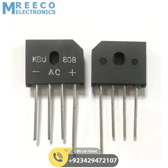 8A 800V Bridge Rectifier KBU808 - Front View