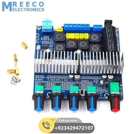 2.1 Channel Audio Stereo Equalizer Bluetooth HIFI Power Subwoofer Amplifier Board TPA3116D2 - Front View