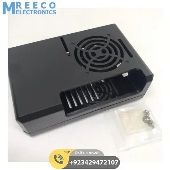 Raspberry Pi 4 Casing With Fan Fitting Camera Cable Port and GPIO Port - Front View