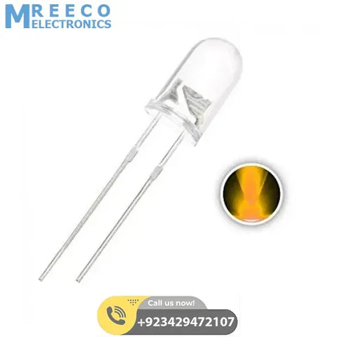 5mm Yellow LED Crystal Bright - Front View
