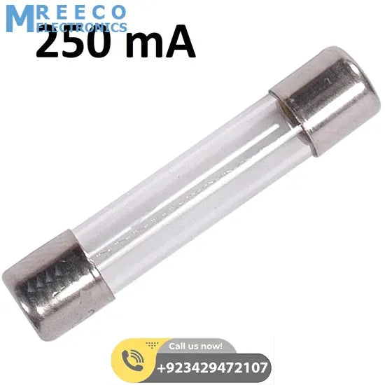 250 mAMP 6x30mm 250VAC glass fuse In Pakistan - Front View