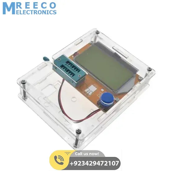 Clear Acrylic Case Shell Housing For LCR-T4 M328 Transistor Tester Capacitance - Front View