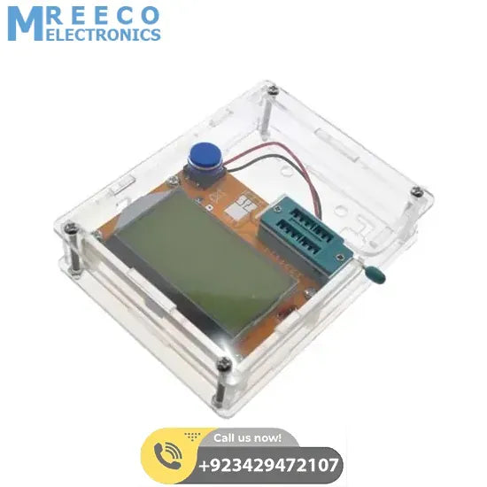 Clear Acrylic Case Shell Housing For LCR-T4 M328 Transistor Tester Capacitance - Back View