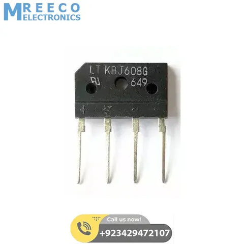 KBJ608G Bridge Rectifier 800V 6A [replace KBJ406 600v 4A - Front View