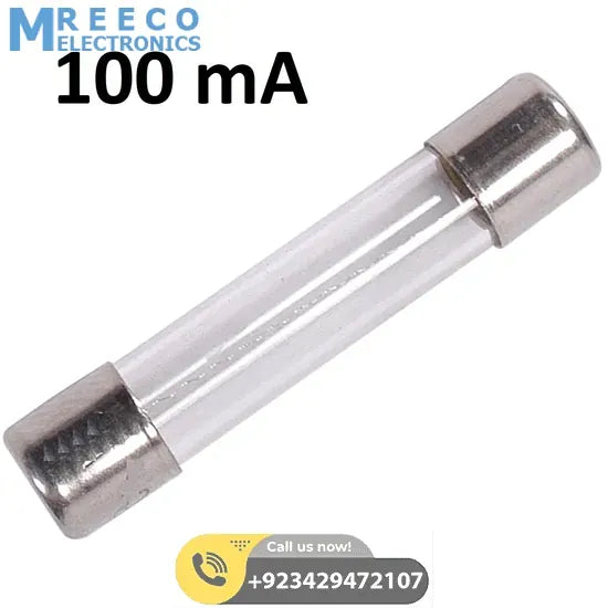 100 mA 6x30mm 250VAC glass fuse In Pakistan - Front View