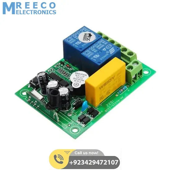 2 Channel Wireless 433Mhz Remote Control Switch Module AK RK02S 220B With RF Remote Controller Transmitter - Back View