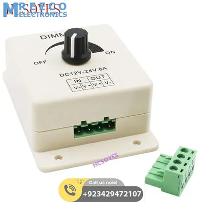 8A LED Dimmer DC 12V 24V 360W Adjustable Brightness Lamp Bulb - Side View