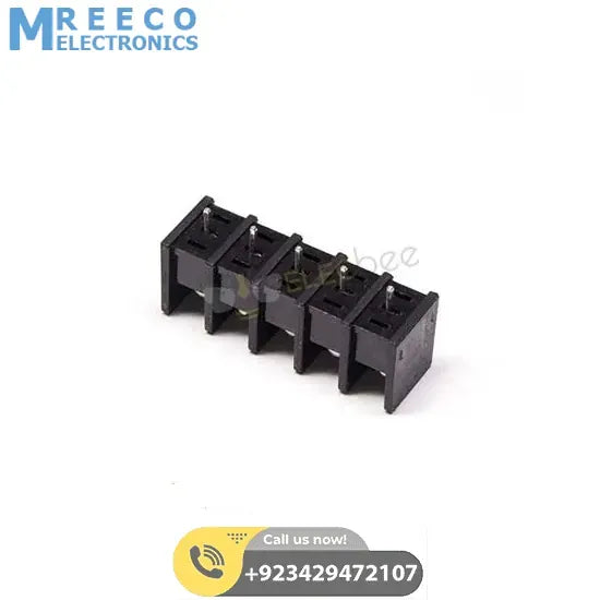 5 Pin Terminal Block Connector Straight Through Hole Black Barrier Terminal - Back View