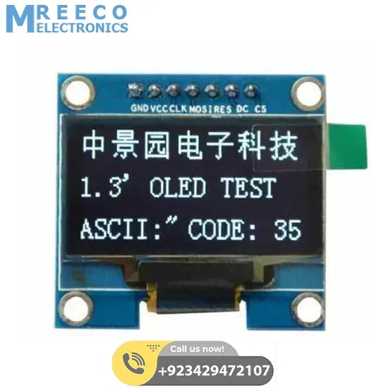1.3 Inch 128×64 OLED Display Screen Module with SPI Serial Interface – V2 - Bottom View