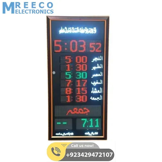 P32 Digital Namaz Panel Salat Timing Clock For Mosque Masjid - Angle View