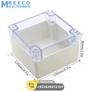 4.7 x 4.7 x 3.5 (120mmx120mmx90mm) Plastic Electronic Project Box Junction Enclosure Case Box Waterproof Clear Cover - Front View