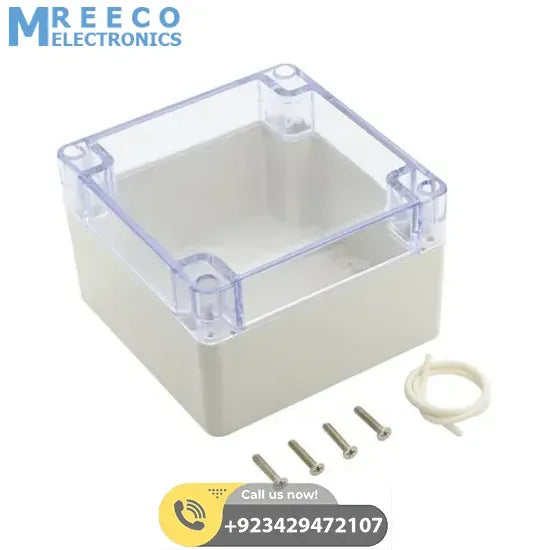 4.7 x 4.7 x 3.5 (120mmx120mmx90mm) Plastic Electronic Project Box Junction Enclosure Case Box Waterproof Clear Cover - Side View