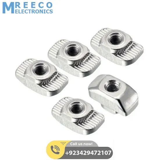 T Nuts | Slot Nuts | Aluminium 20xM5 - Front View