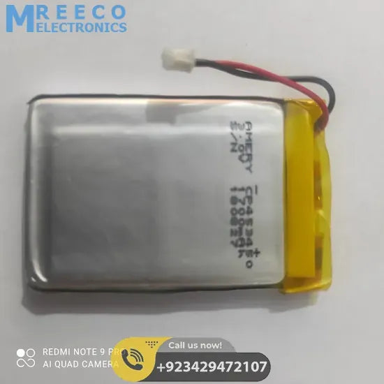 3.0v 1700mah Lithium Ion Battery - Front View