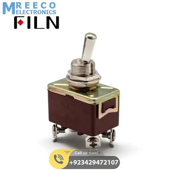 DPDT Double Pole Three Position Switch Centre Off - Front View