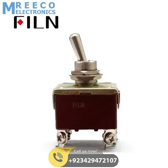 DPDT Double Pole Three Position Switch Centre Off - Side View