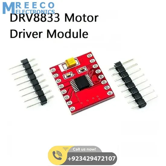 DRV8833 DC Motor Driver Module Dual channel 1.5A per channel 2.7V to 10.8V - Front View