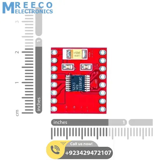 DRV8833 DC Motor Driver Module Dual channel 1.5A per channel 2.7V to 10.8V - Side View
