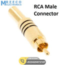 RCA Connector Gold Plated Male Plug Audio Video Adapter Coaxal Cable Metal Connector - Front View