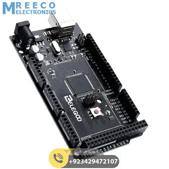 Original ELEGOO Arduino MEGA R3 Board ATmega 2560 With USB Cable Compatible with Arduino IDE Projects Italy Quality - Top View