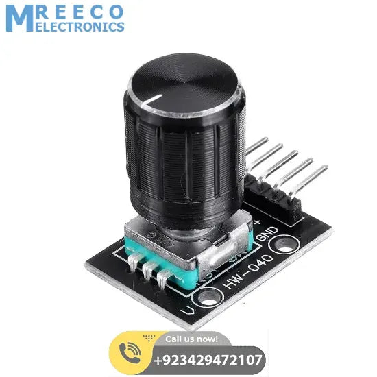 With Knob KY-040 Rotary Encoder Sensor Module With Push Button - Front View