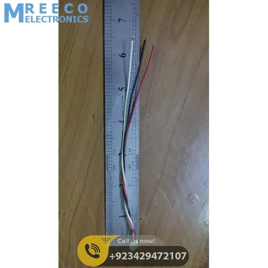 3 Pin Connector With 6 Inch Length Wire - Side View