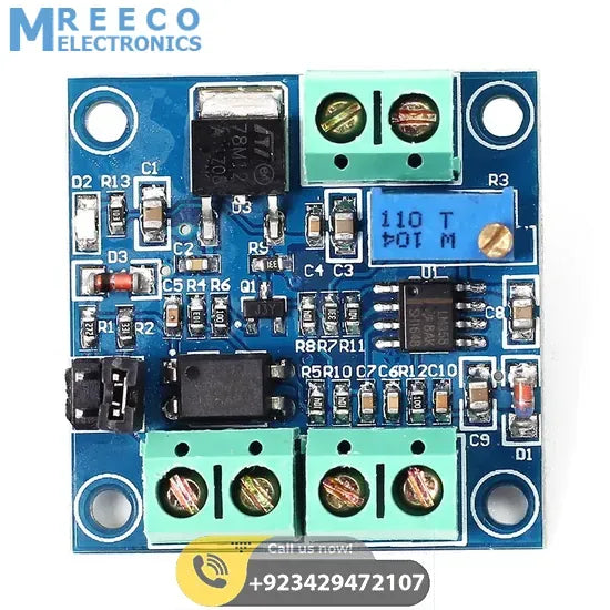 PWM to Voltage Converter Module 0%-100% to 0-10V for PLC MCU Digital to Analog Signal PWM Adjustabl Converter Power Module - Front View