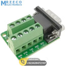 RS232 Adapter serial connection DB9-male to 9-pin terminal block Breakout Board - Side View