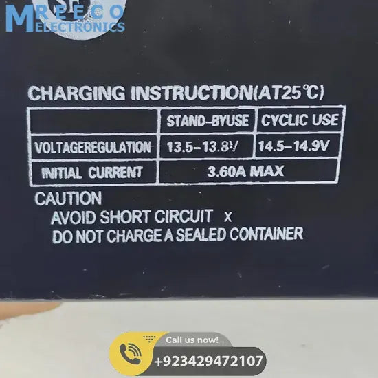 12V 12Ah Lead Acid Battery In Pakistan - Back View