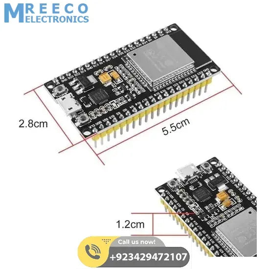 38 Pin Nodemcu ESP32S Microcontroller WiFi & Bluetooth ESP WROOM 32 Development Board Module - Back View