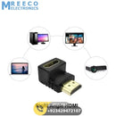 Right Angle HDMI Male to Female port Adapter L Shaped 90 Degree Connector - Front View