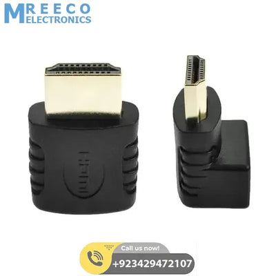 Right Angle HDMI Male to Female port Adapter L Shaped 90 Degree Connector - Side View