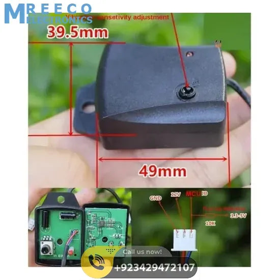 Automobile car Vibrator Anti Theft Alarm vibration Switch Sensor High Sensitive Motorcycle - Front View