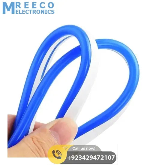 12V Neon Flexible Strip Light 1M Waterproof SMD 5050 Blue Rope String Silicone lamp Outdoor Lighting - Side View