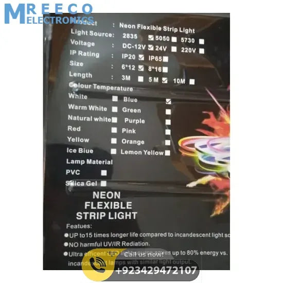 12V Neon Flexible Strip Light 1M Waterproof SMD 5050 Blue Rope String Silicone lamp Outdoor Lighting - Angle View