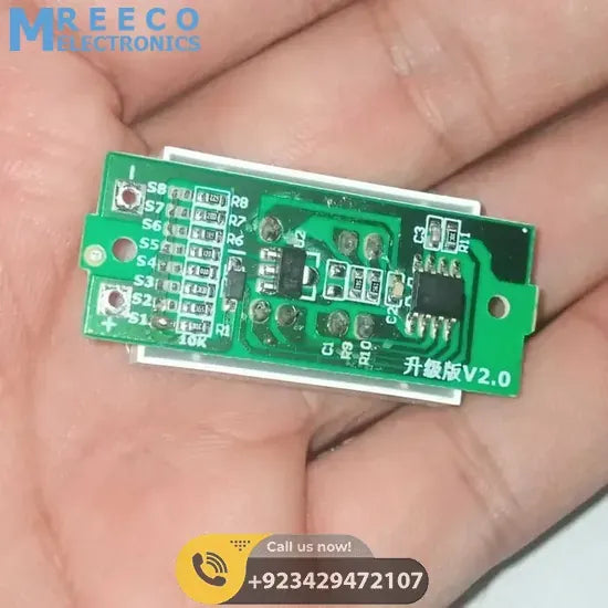 1s To 8s Adjustable Lithium Battery Fuel Gauge LED Display Battery Capacity Indicator Board Module - Back View