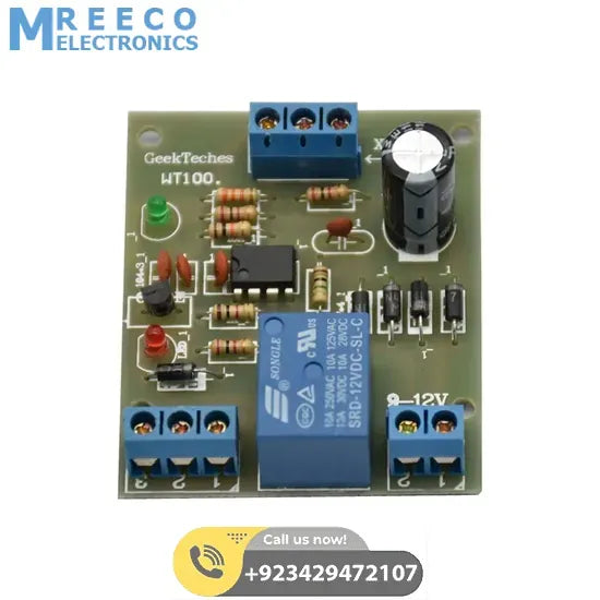 WT100 Electric Liquid Level Controller Sensor Module Auto Open Water Level Detection Board - Back View