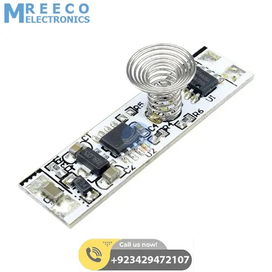 Touch Switch Capacitive Sensor Module Coil Spring Switch LED Dimmer Control Switch 30W 3A for Smart Home LED Light Strip - Front View