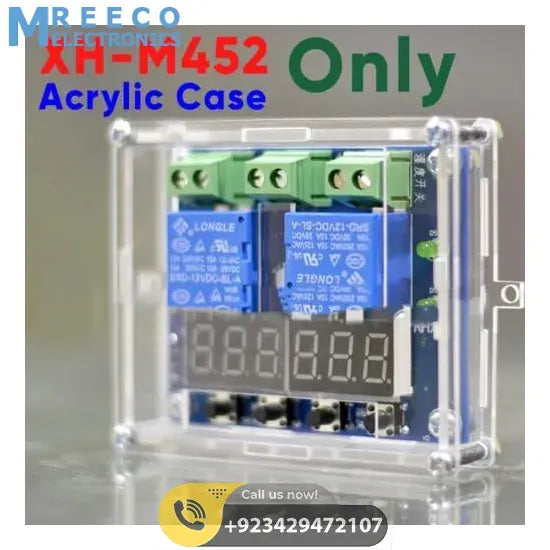 Transparent Acrylic Case Shell For XH-M452 Temperature &amp; Humidity Controller - Side View