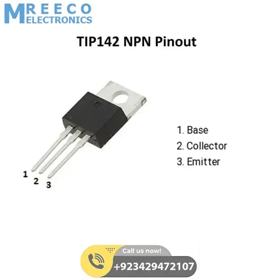 TIP142 NPN Transistor 100V 10A - Side View
