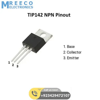 TIP142 NPN Transistor 100V 10A - Side View