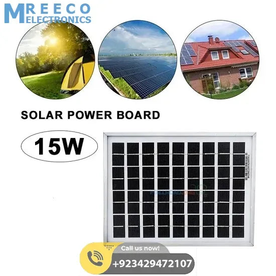 15W 12V PV Solar Power Panel Cell Module - Front View
