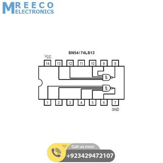 74LS13 dual 4-input schmitt trigger IC in PAKISTAN - Side View